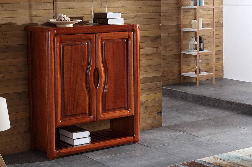 【枫情居】中式风格 进口番龙眼木鞋柜_鞋柜_客厅_客厅家具_【华耐